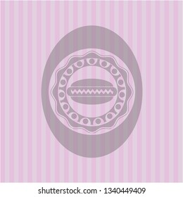 hot dog icon inside retro pink emblem