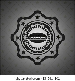 hot dog icon inside retro style black emblem