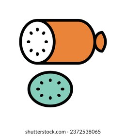 Icono de Perro caliente isolea la ilustración de material vectorial de fondo blanco.
