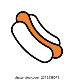 Hot Dog icon islolate white background vector stock illustration.