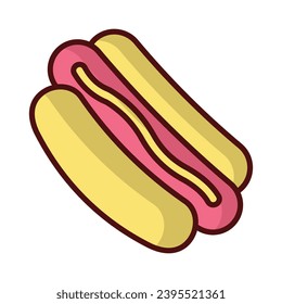 Hot dog icon isolate white background vector stock illustration.