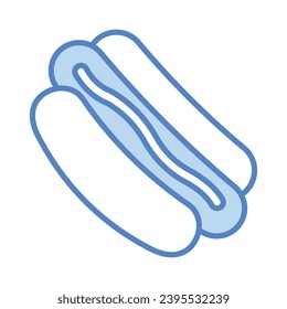 Hot dog icon isolate white background vector stock illustration.