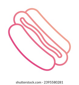 Hot dog icon isolate white background vector stock illustration.
