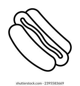 Icono de hot dog aísla la ilustración de material vectorial de fondo blanco.