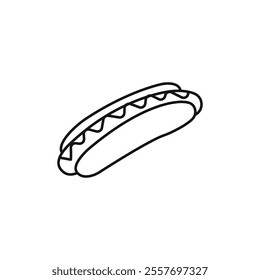 Hot dog icon Isolated flat vector in outline