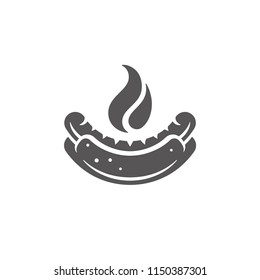 Hot dog icon isolated on white background vector illustration. Street fast food vector graphic silhouette.