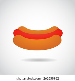 Hot dog icon isolated on white background. Vector illustration.