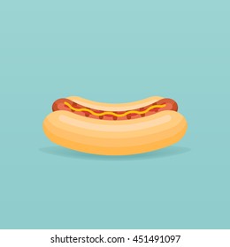 Hot dog icon isolated on background. Vector illustration.