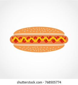 Hot dog Icon Isolated on White Background
