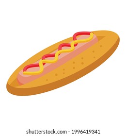 Hot Dog Symbol. Isometrisch aus Hot Dog, Vektorsymbol für Webdesign einzeln auf weißem Hintergrund