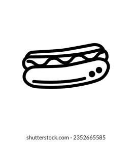 hot dog icon line style vector