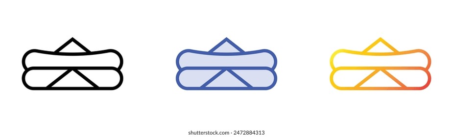hot dog icon. Linear, Blue Fill and Gradient Style Design Isolated On White Background