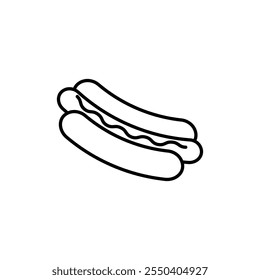 Hot dog icon linear logo isolated