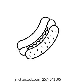 Hot dog icon linear logo isolated