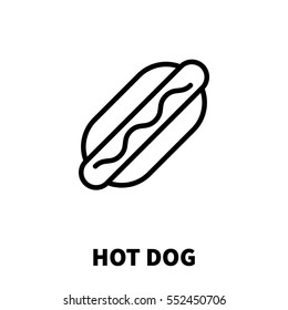 Hot Dog icon or logo in modern line style. High quality black outline pictogram for web site design and mobile apps. Vector illustration on a white background.