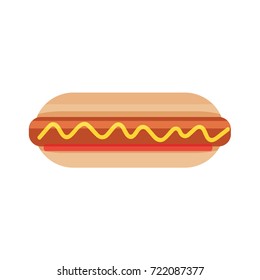 hot dog icon with long shadow. flat style vector illustration