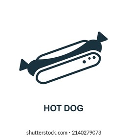 Hot Dog icon. Monochrome simple Hot Dog icon for templates, web design and infographics
