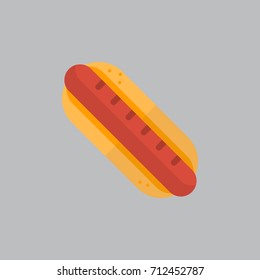 Hot Dog Icon Oktoberfest Festival Concept Flat Vector Illustration