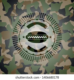 hot dog icon on camo pattern