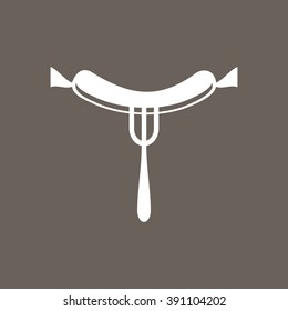  Hot Dog Icon on Dark Gray Color. Eps-10.