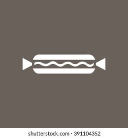  Hot Dog Icon on Dark Gray Color. Eps-10.