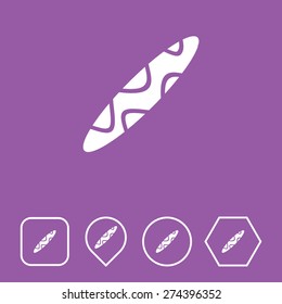 Hot Dog Icon on Flat UI Colors with Different Shapes. Eps-10.