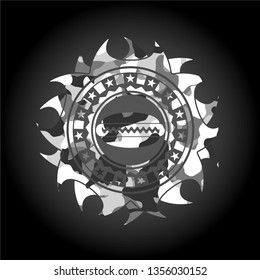 hot dog icon on grey camo pattern