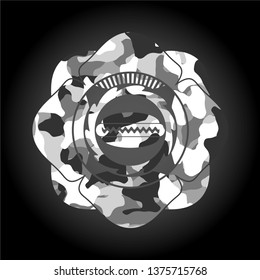 hot dog icon on grey camo texture