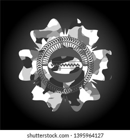 hot dog icon on grey camo texture