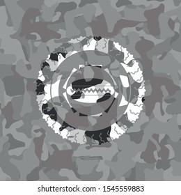 hot dog icon on grey camo pattern