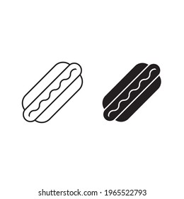 hot dog icon on white background