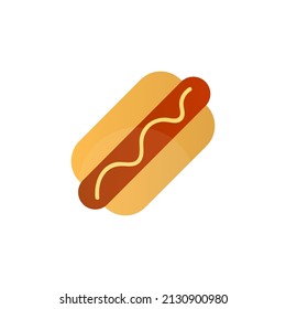 hot dog icon on a white background, vector illustration