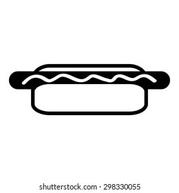 Hot dog icon on white background - vector illustration.