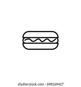 hot dog icon on white background, vector illustration