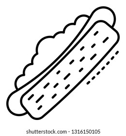 Hot dog icon. Outline hot dog vector icon for web design isolated on white background