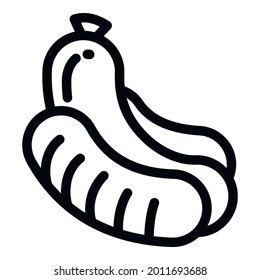 Hot dog icon. Outline hot dog vector icon for web design isolated on white background