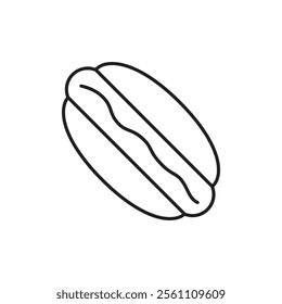 Hot dog icon Outline vector line symbol