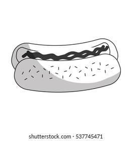 hot dog icon over white background. fast food concept. vector illustration