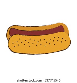 hot dog icon over white background. colorful design. vector illustration