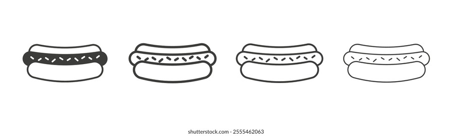 Hot dog icon pack. vector illustration