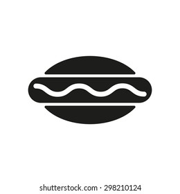 The hot dog icon. Sandwich and baking, fast food symbol. Flat Vector illustration