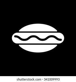 The hot dog icon. Sandwich and baking, fast food symbol. Flat Vector illustration