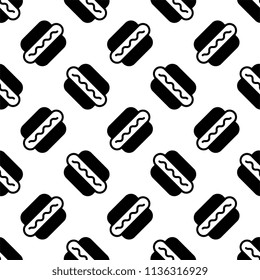 Hot Dog Icon Seamless Pattern Vector Art Illustration