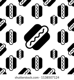 Hot Dog Icon Seamless Pattern Vector Art Illustration