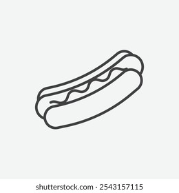 Conjunto de iconos de perros calientes. Ilustración vectorial.