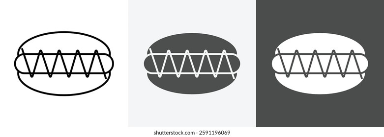 Hot dog icon set vector art