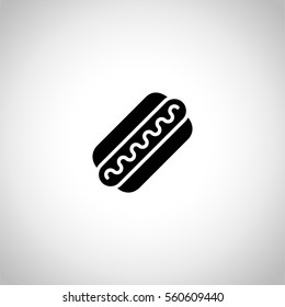 hot dog icon. sign design. gray gradient background