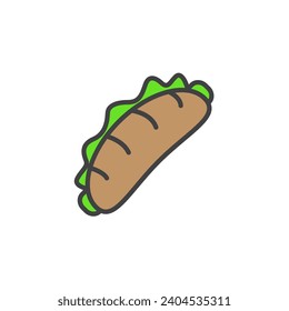 hot dog icon. sign for mobile concept and web design. outline vector icon. symbol, logo illustration. vector graphics.