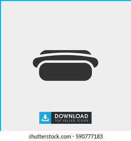 hot dog icon. Simple filled hot dog vector icon. On white background.