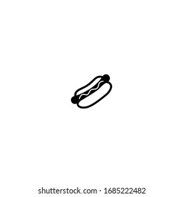hot dog icon. simple, flat, black.